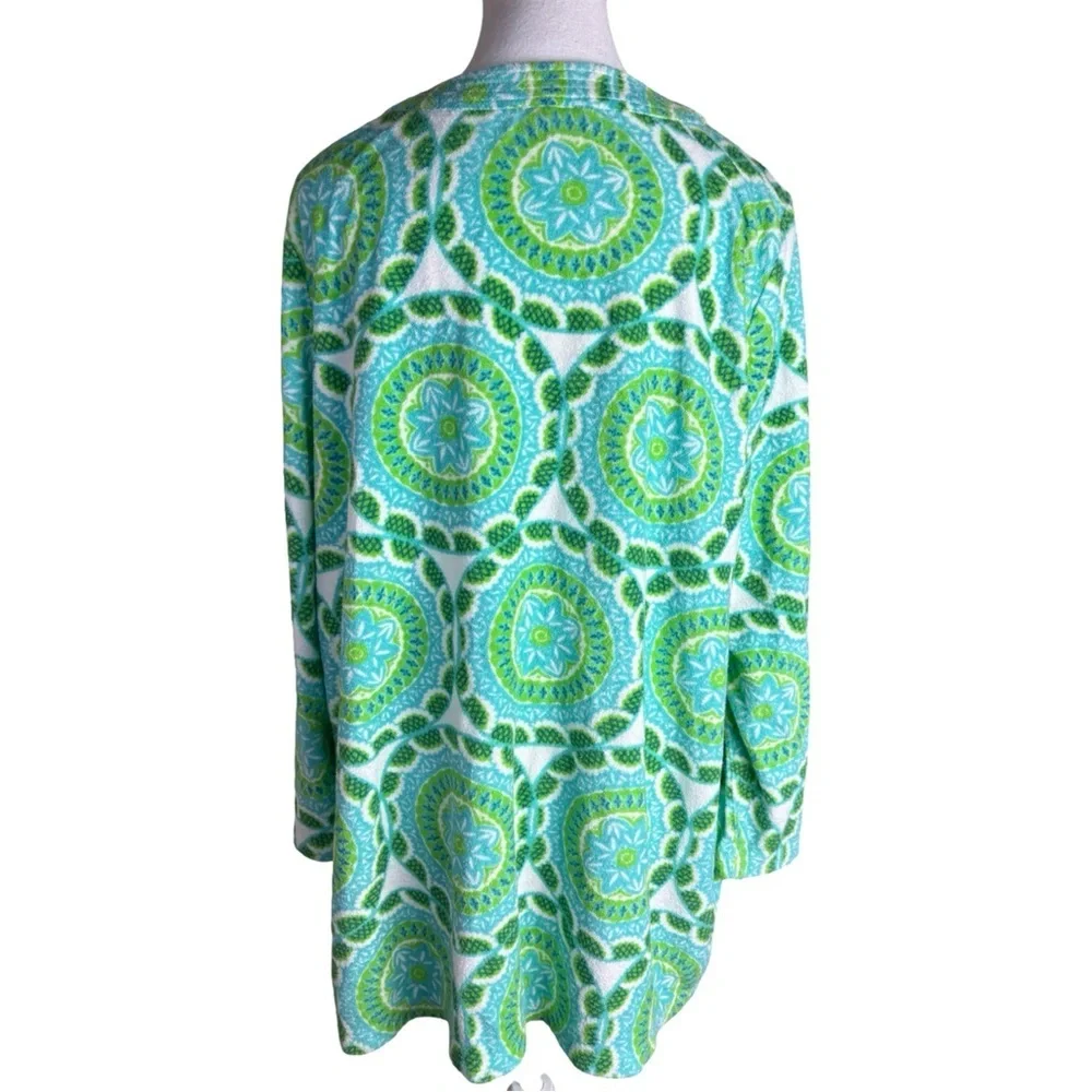 TALBOTS Terry Split Neck Tunic Beach Coverup